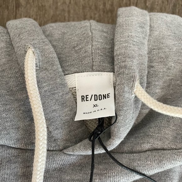 NWT  Size XL RE/DONE 60s Raglan Hoodie Heather Grey - Picture 5 of 7